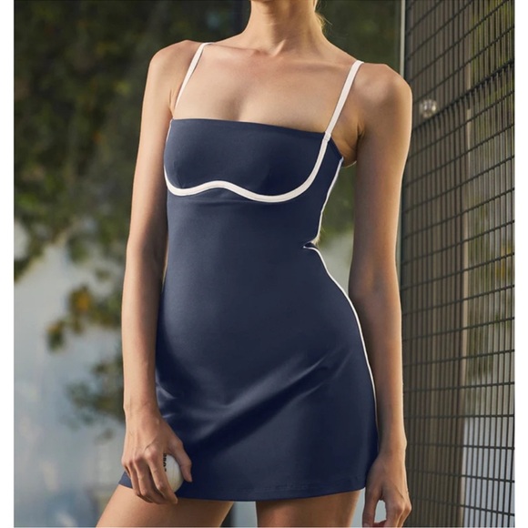 ALO Yoga Navy and White Athletic Dress